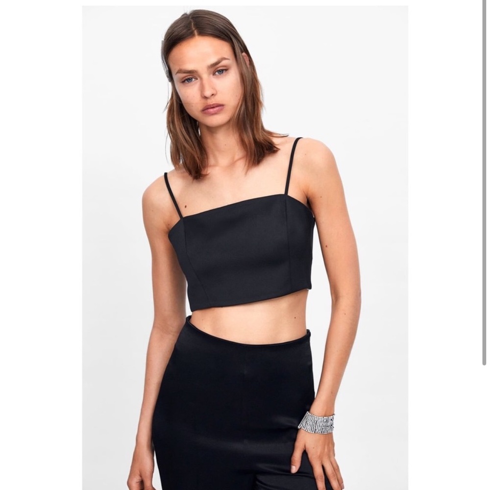 Zara crop satin tank